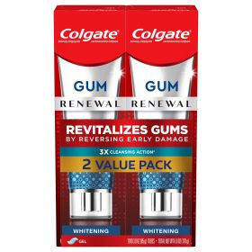 Colgate Renewal Gum Protection Whitening Toothpaste Gel;  Mint;  2 Pack;  3 oz Tubes