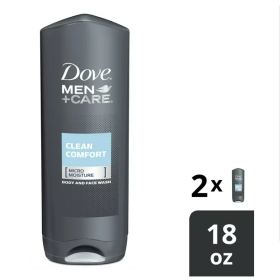 Dove Clean Comfort Micro Moisture Body Wash 18 fl oz (2 Count)