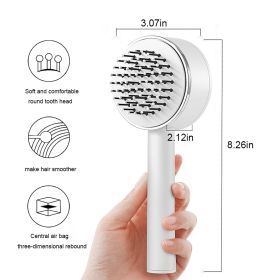 One-key Self-cleaning Hair Brush For Women Curly Hair Brush  Anti-Static Airbag Massage Comb  Airbag Massage Scalp Comb Professional Detangling One-ke (Color: White)