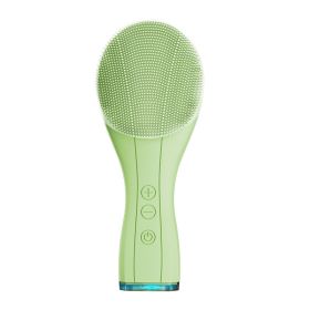 Rejuvenate Your Skin with a Portable USB Electric Silicone Face Cleaning Brush Spa! (Color: GREEN)