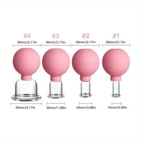 Reduce Puffiness & Improve Skin Health with Vacuum Cupping Glass Jar Cellulite Massager! (Color: PINK)