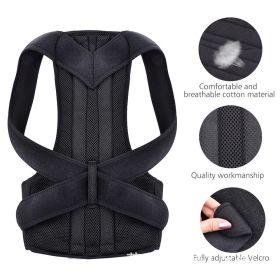 Adjustable Back Shoulder Posture Corrector Belt Clavicle Spine Support Reshape Your Body Upper and Lower Back Pain Relief Brace (Color: Black, size: L)